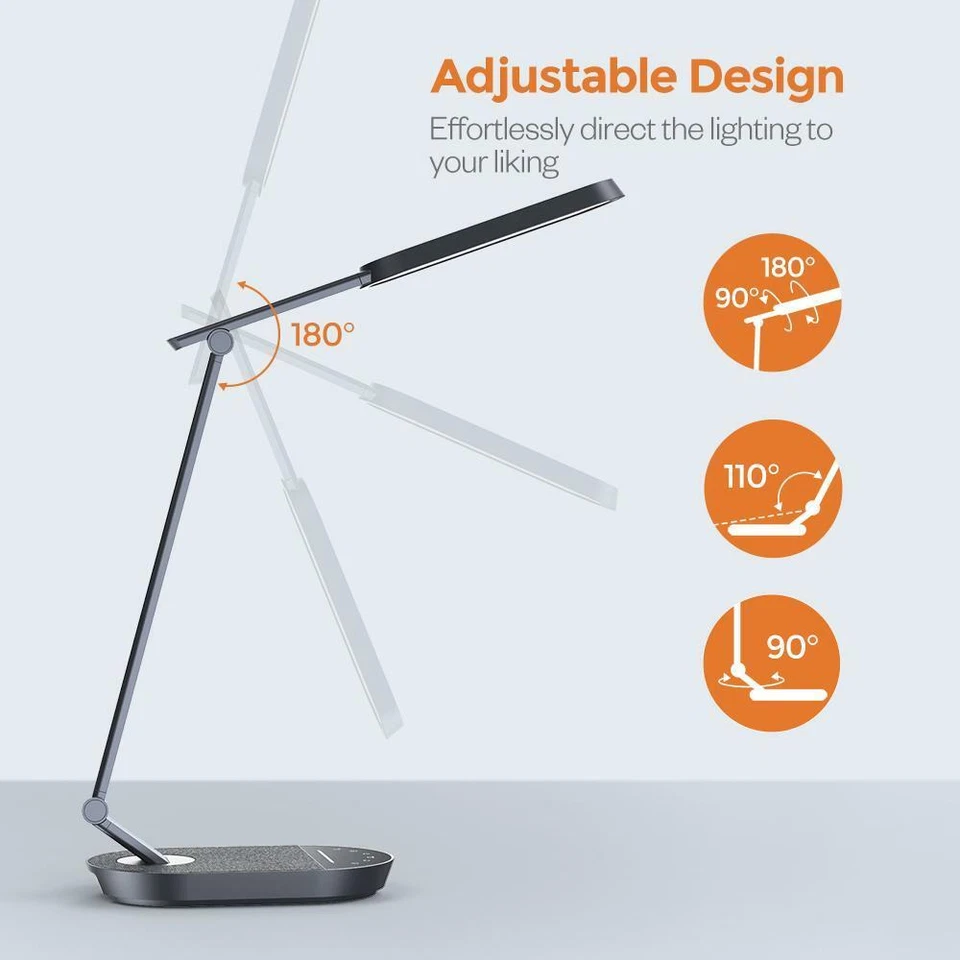 TaoTronics TT-DL56 Elegante Lámpara de Escritorio LED de Metal Luz de Oficina Philips EnabLED Piojos Foto 3 de 4