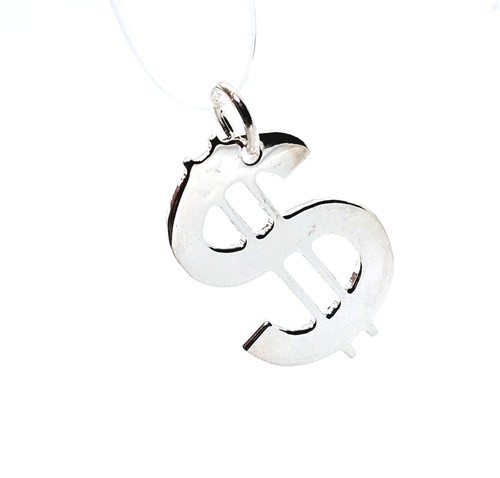 Sterling Silver Fashion Pendant Dollar Buck 925 $ Jewellery Charm - Picture 6 of 10