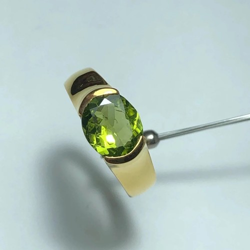 Natural Peridot Gemstone Men's Ring 925 sterling silver ring engagement ring - Picture 4 of 5