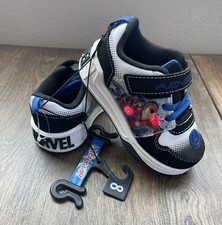 New Marvel Avengers Light Up Shoes Boys Kids Sneakers Sz 8 Flashing Lights Read