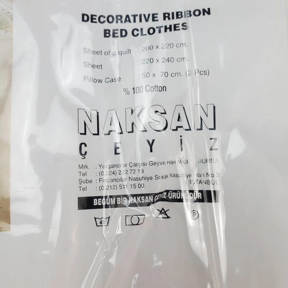 High Quality Turkish Quilt Coverlet Size FULL Sheet & 2 Pillowcases Set Cotton - Image 3 of 4