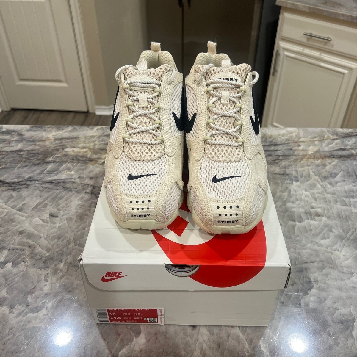 Size 13 - Nike Stussy x Air Zoom Spiridon Caged 2 Fossil for