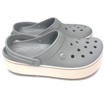 Crocs Crocband Platform Clog Light Grey Rose Womens Size 9 Mens Size 7 | eBay