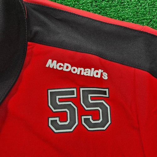 Mcdonalds Polo Shirt Men Large Red Black Vintage #55 Uniform Work Wear Employee - Picture 3 of 9