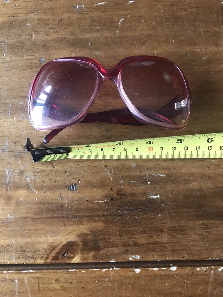 GAFAS DE SOL FRANCESAS VINTAGE VIDRIO ACETATO GRAN TAMAÑO Ovaladas Rosa Ver Desc Foto 4 de 4