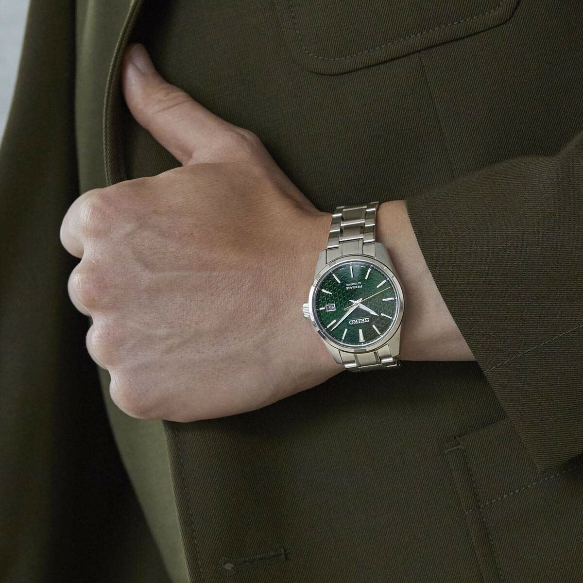 SEIKO PRESAGE SARX079 Prestige Line Metal Band Green Sharp SEIKO PRESAGE SARX079 Prestige Line Metal Band Green Sharp