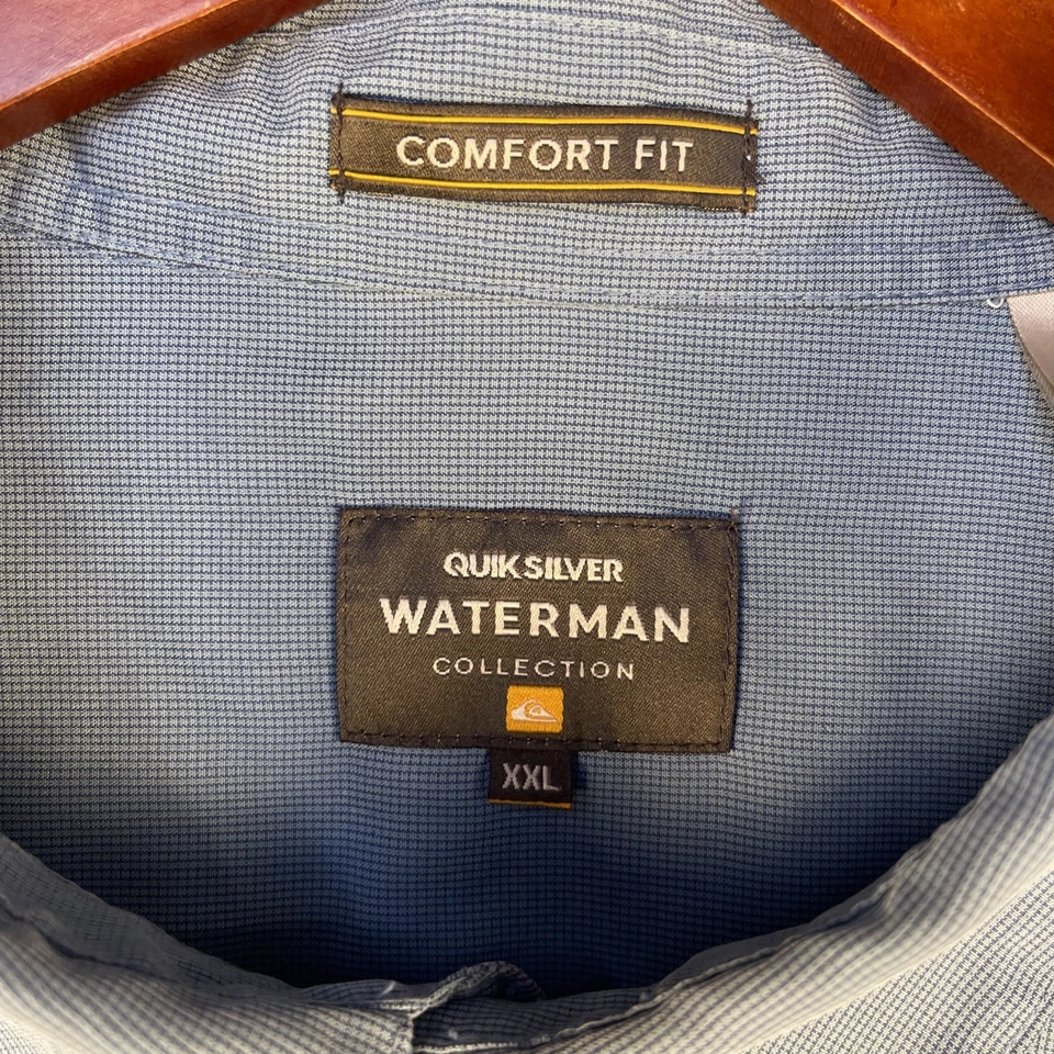 Camisa Quiksilver Waterman Collection Para Hombre 2XL/TTG Azul Cane Island Ajuste Cómodo Foto 3 de 4
