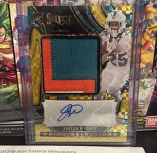 2024 Select Jaylen Wright Jumbo Rookie Swatch Patch Gold Prizm RC Auto /10