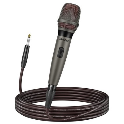 JAMELO Dynamisches Mikrofon zum Singen, Metall Karaoke Mikrofone | 16,4 Fuß/5 m XLR