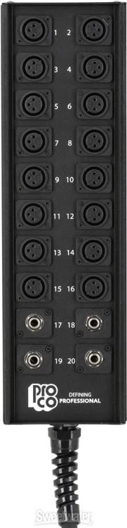 Pro Co SMA1604FBQ-100 StageMaster 16x4 Stage Snake with 1/4" Returns - 100' - Image 2 of 4