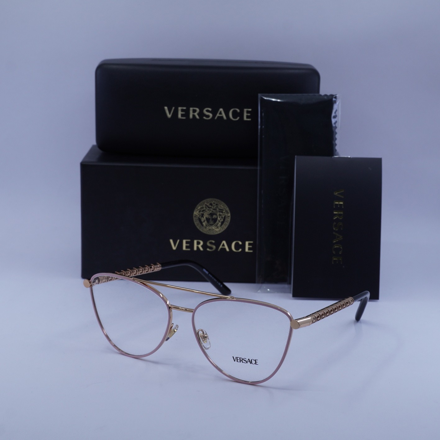 Versace VE1296 1515 Pastel Rose 55mm Eyeglasses New Authentic