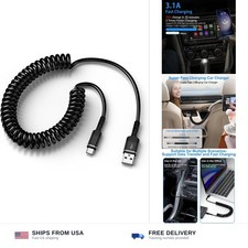 USB C coiled cable fast charging 17 Pro retractable 3ft
