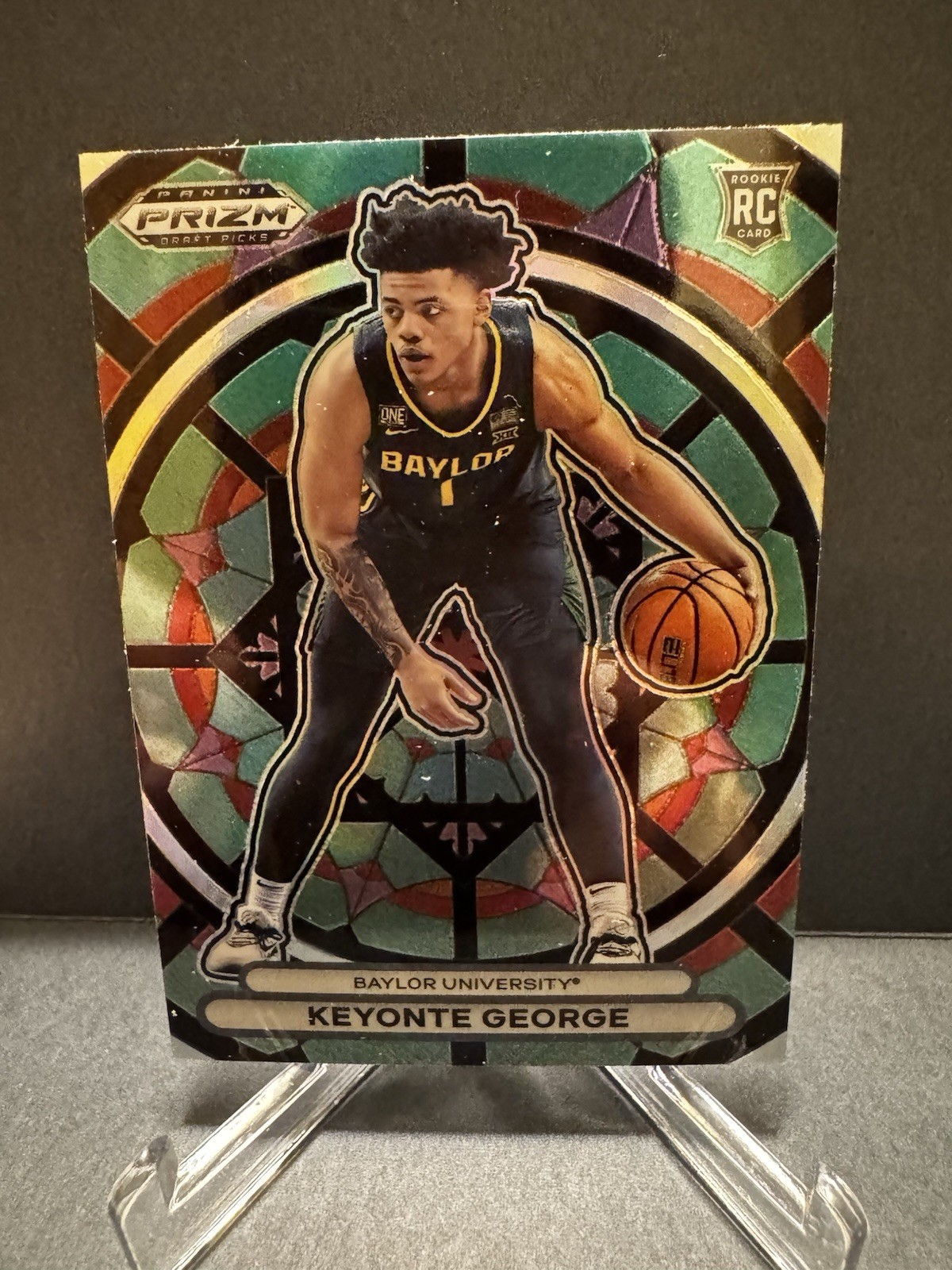 2023 Panini Prizm Draft Picks Keyonte George Stained Glass SSP RC