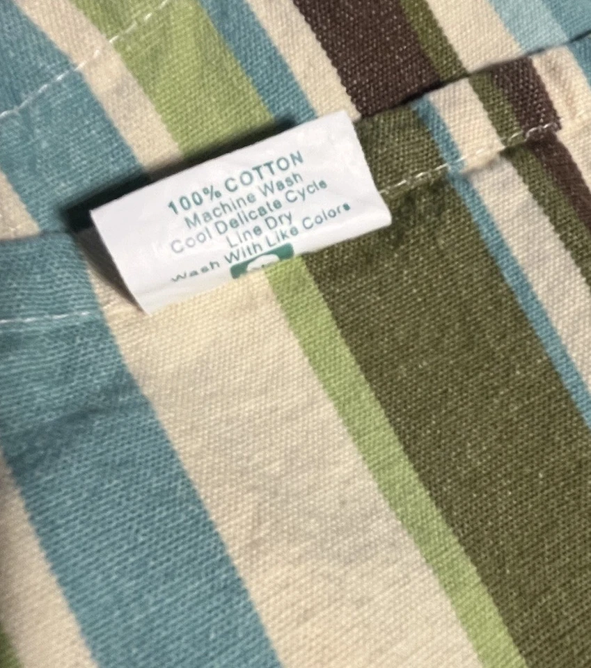 Servilletas/colchonetas de algodón a rayas de Park Designs 15”x17” verde marrón azul crema Foto 3 de 4