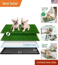 Dog Grass Pad with Replaceable Mats - 5 Disposable Pads