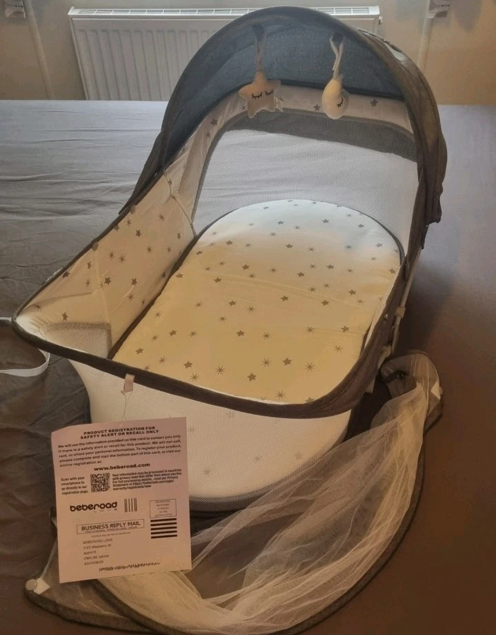 Beberoad Newmoon Portable Travel Bassinet & Co-Sleeper 0m+ - Grey - Image 3 of 4