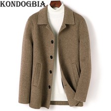 Winter Men's Wool Coat Single-breasted Lapel Collar Business Casual Jackets