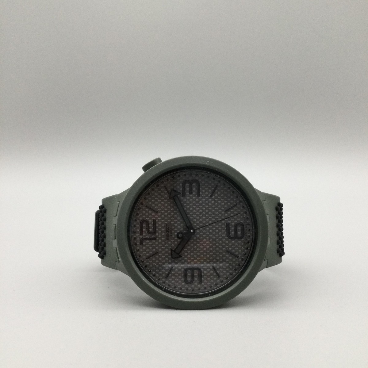 Swatch Big Bold BBBubbles Mens Watch 47mm Green Silicone Strap