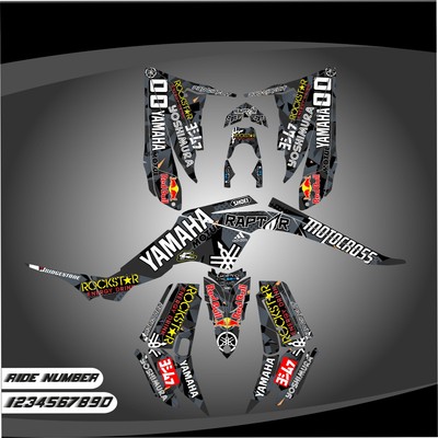 Yamaha Raptor 350 graphics kit 2004 2006 2009 to 2014 Decals Stickers Atv  