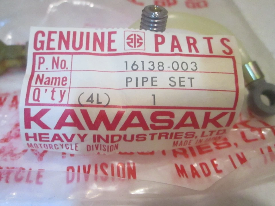 Juego de tubos de aceite de fabricante de equipos originales Kawasaki H1 H1C RH PN:16138-003 NUEVO DE STOCK Foto 4 de 4