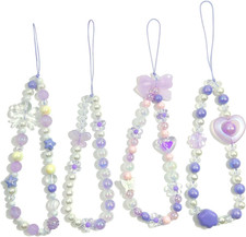Phone Charms Cute Beaded Phone Lanyard Wrist Strap Aesthetic CellPhone Keychain
