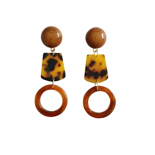 Culturesse Leticia Geometry Drop Earrings - Picture 1 of 12