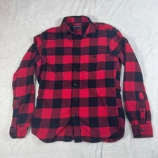 J.Crew Mercantile Red Black Buffalo Plaid Flannel Shirt Mens Small
