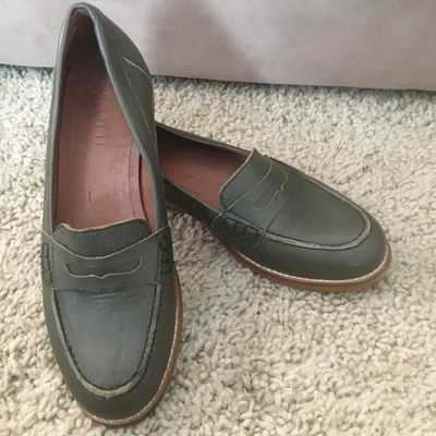 Girotti Leather Penny Loafer Green Size 38 US 7.5 Italy Custom Made PREPPY