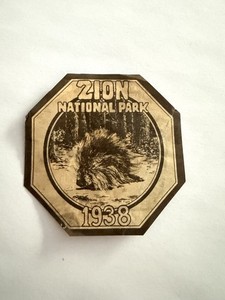 1938 Zion National Park Window Auto Season PASS PERMIT RARE