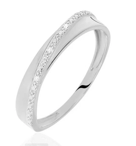 Damen Ring Weissgold 375 mit Diamanten Gr. 51 NEU Zertifikat Goldring