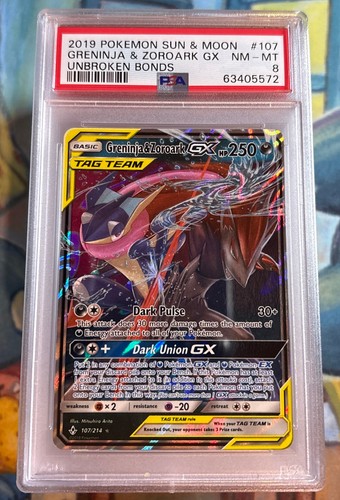 Greninja & Zoroark-GX graded PSA 8 for sale on eBay