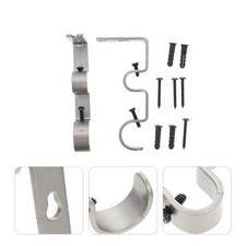 2 Sets Staffe Per Aste Tende Ferma Staffa Bastone Supporto La Casa