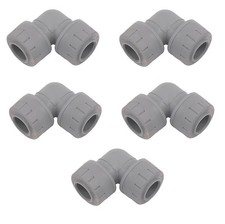 Image of Polyplumb 15mm Push Fit Elbows PB115 90° Grey Polypipe Plastic Pipe Fittings