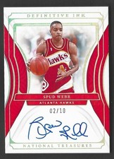 2021-22 Panini National Treasures Spud Webb Definitive Ink Auto Gold 02/10 Hawks