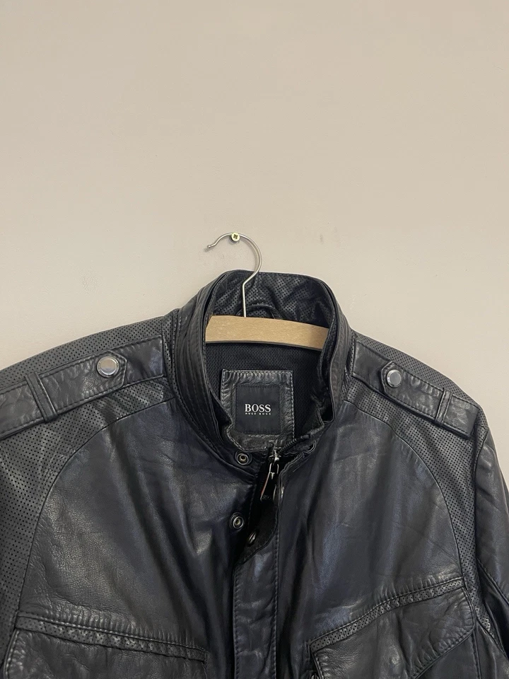 Hugo Boss Lamb Leather Nicom Multipocket Jacket Size 52 L-XL - Image 2 of 4