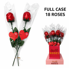 Red Foiled Chocolate Mother's Day Roses (Box of 18 x 18g) - FAST FREE DELIVERY!