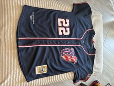 Washington Senators Throwback Jersey Navy/Red #22 National League 1938 Size L