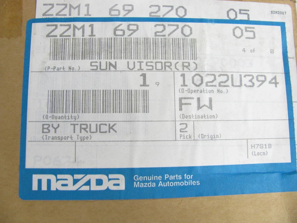 NUEVO GENUINO MAZDA ZZM1-69-270-05 DERECHO Parasol 94-97 Mazda B2300 B3000 B4000 Foto 3 de 3