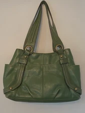 Tignanello Green Leather Women’s Bag, Good Condition