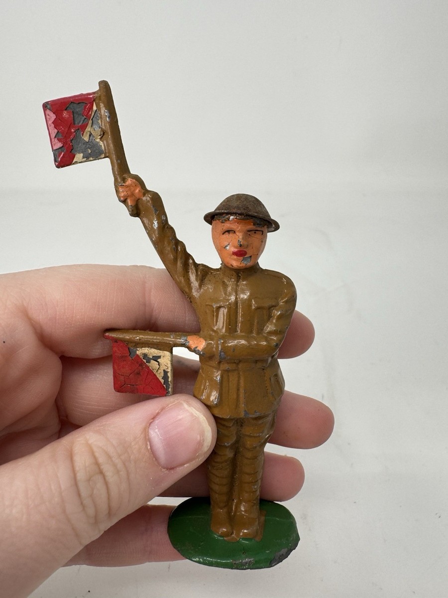 Vtg. Manoil Barclay Lead Toy USA Soldiers Flag Holders (B-715) | eBay