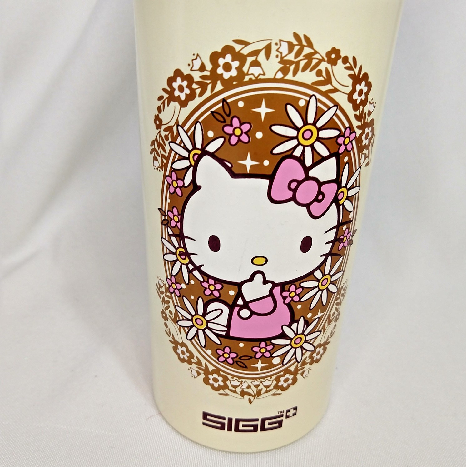 W/ Lid Swiss Made Creme & Brown