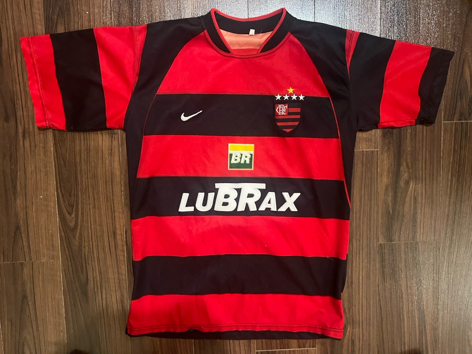 Vintage 90s Striped BR Lubrax Petrobras #10 Soccer Jersey Large RARE