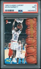 1995 CLASSIC 5 SPORT #5 KEVIN GARNETT ROOKIE RC PSA 9