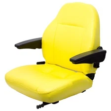Fits Cub Cadet Lawn Mower Seat Assembly w/Arms - Yellow Vinyl