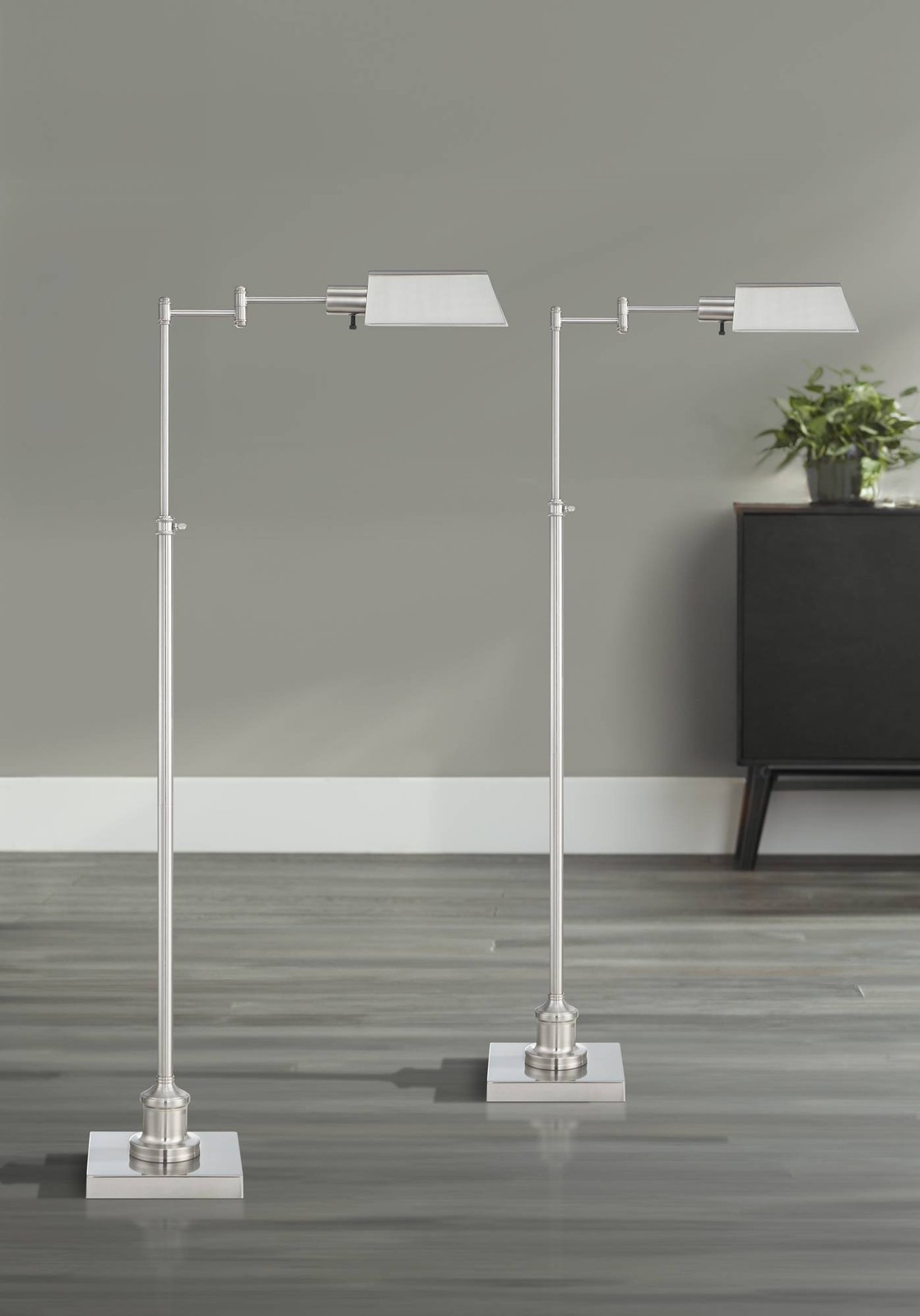 Swing Arm Pharmacy Floor Lamps Set Of 2