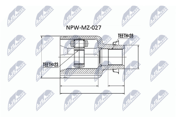NTY Gelenksatz Antriebswelle NPW-MZ-027 FüR Mazda BK 626 5 GF Hatchback Bkep-image