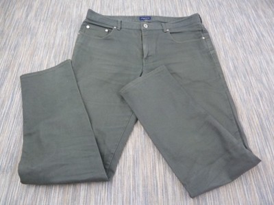 Proper Cloth Chino Herren W34 L32 anthrazit Stretch Slub Twill grün Slim Fit