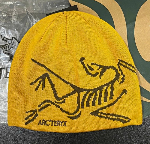NWT Arc'teryx Bird Word Toque Yellow Wool Knit Beanie Winter Hat Unisex