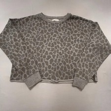 Colsie Cropped Animal Print Sweatshirt Oversized Workout Athleisure Womens Small