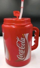 VTG 1990s Betras USA Coca-Cola Insulated Travel Mug 64oz / Straw READ & PHOTOS 